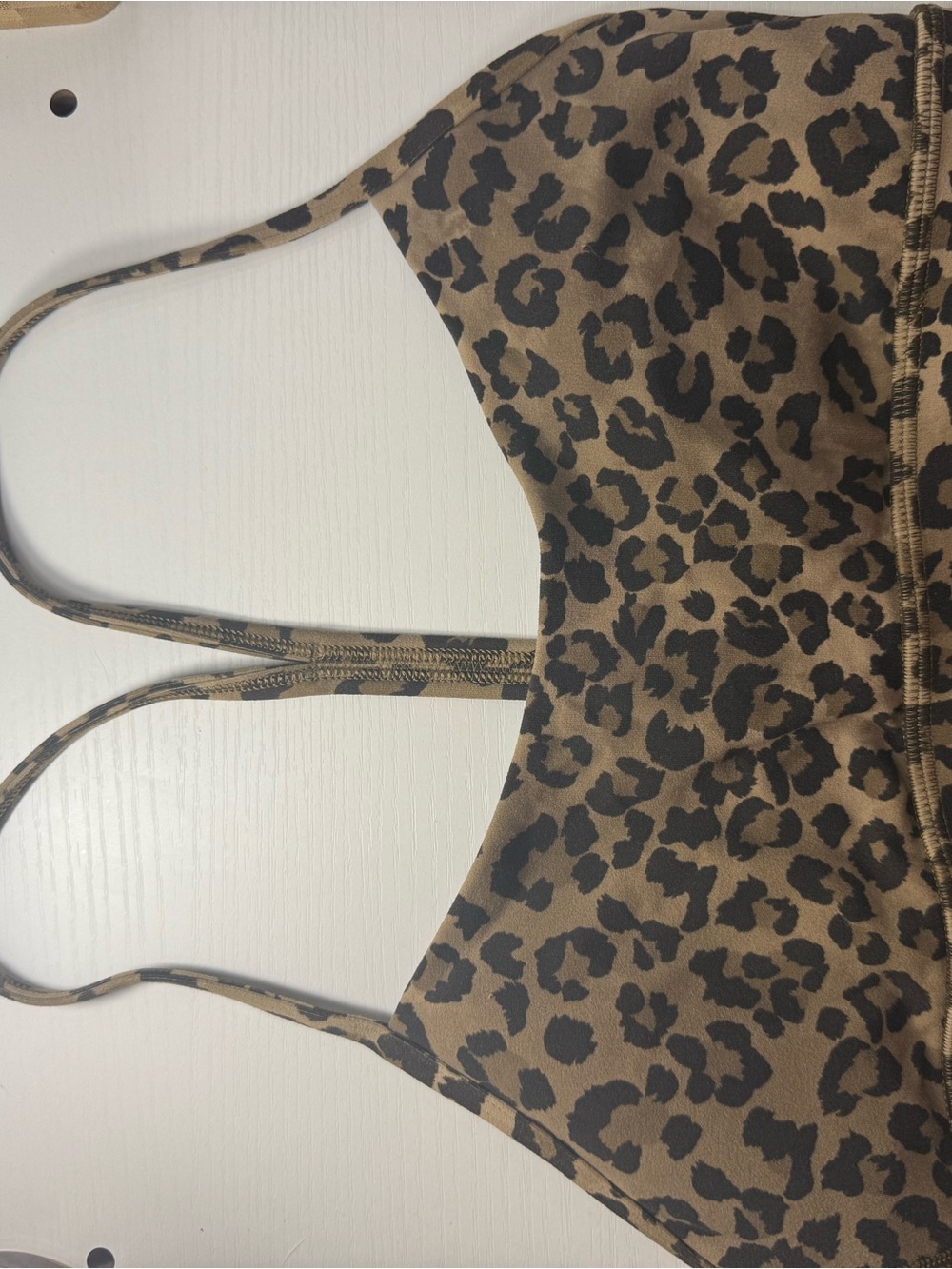 lululemon athletica Leopard Print Double-Strap Bra - Brown/Black